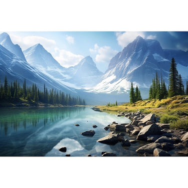 Mountain with Lake Canvas